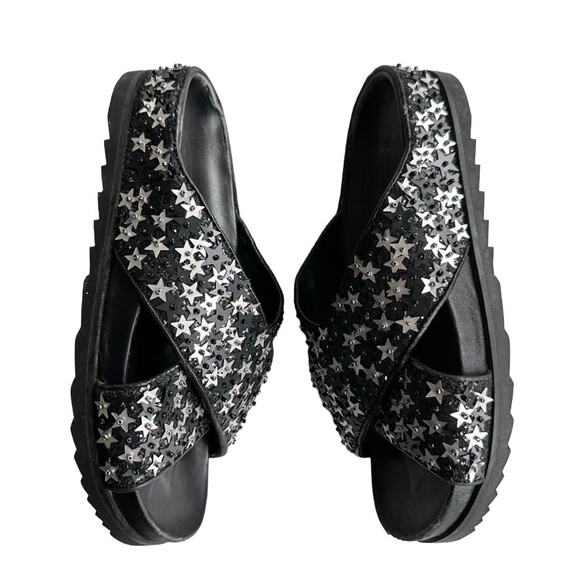ASH Uranus Star Sequin Embellished Crisscross Slide Sandal Size 35 US 5/6 - Picture 7 of 8